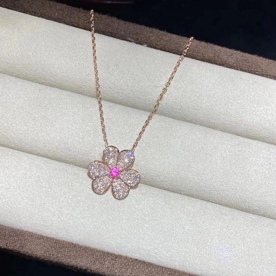 [Angela Jewellery]FRIVOLE ROSE GOLD FLOWER DIAMOND NECKLACE