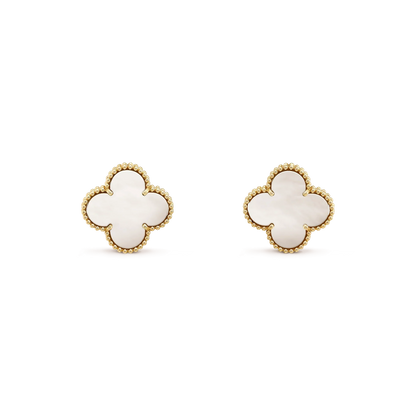 [Angela Jewellery]CLOVER MEDIUM 1 MOTIFS  WHITE MOP STUD EARRINGS