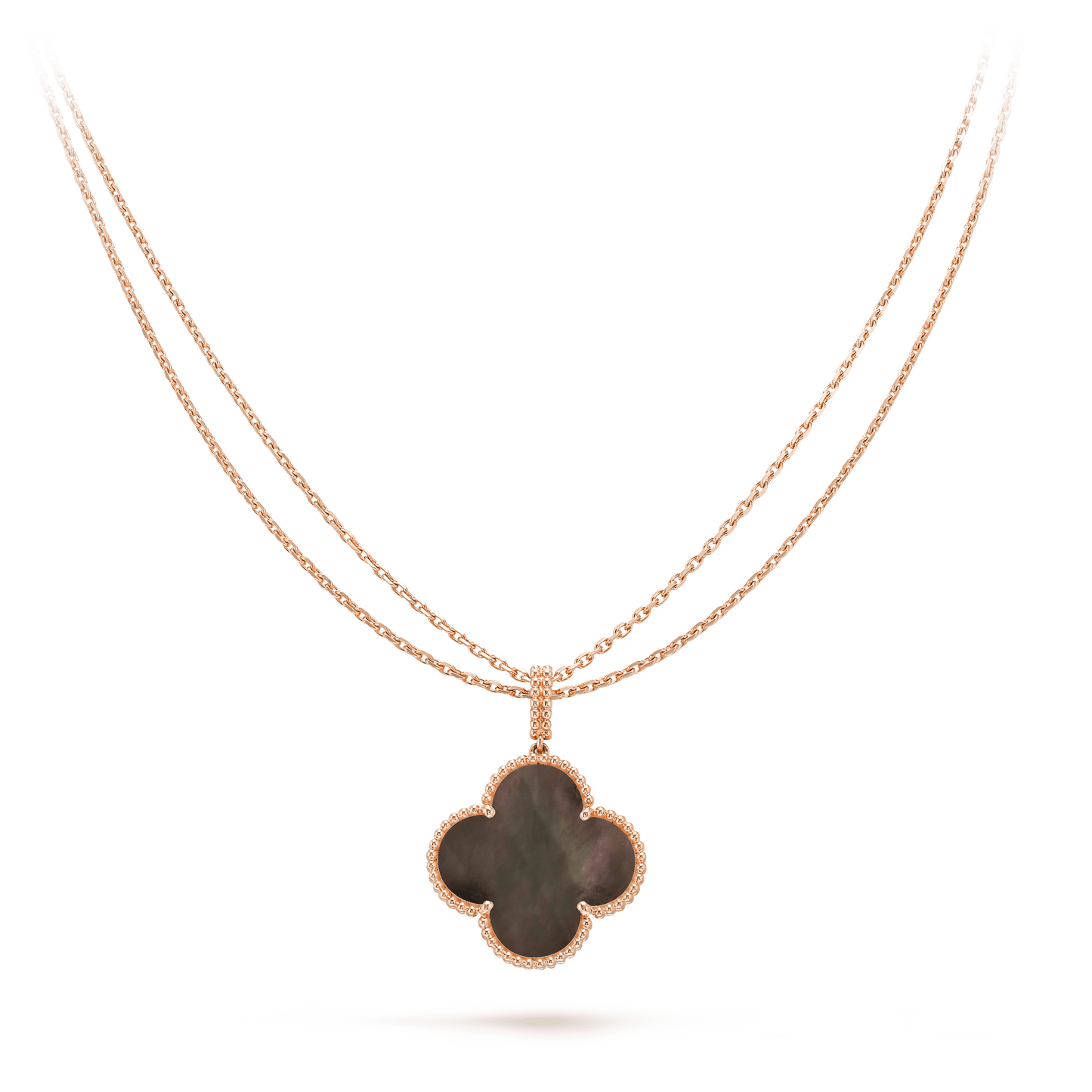 [Angela Jewellery]CLOVER 25MM GOLD DARK MOP BIG CLOVER NECKLACE