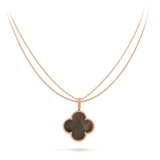 [Angela Jewellery]CLOVER 25MM GOLD DARK MOP BIG CLOVER NECKLACE