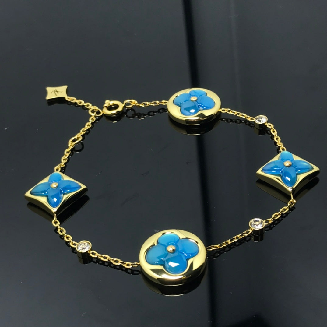 [Angela Jewellery]STAR AND SUN 4 MOTIF BLUE BRACELET