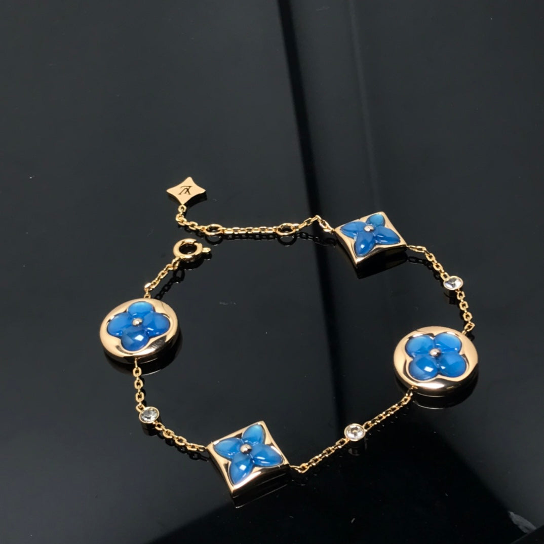 [Angela Jewellery]STAR AND SUN 4 MOTIF BLUE BRACELET
