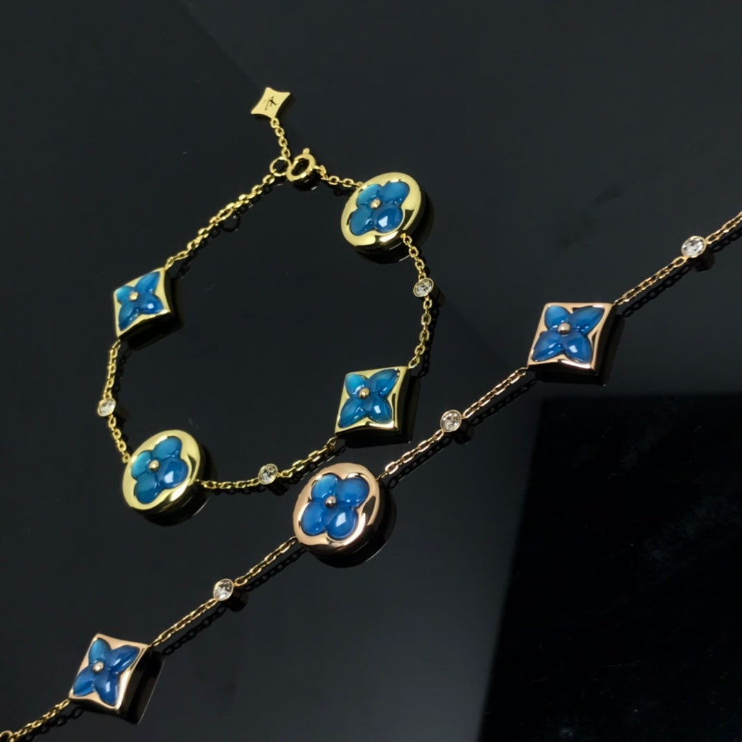 [Angela Jewellery]STAR AND SUN 4 MOTIF BLUE BRACELET