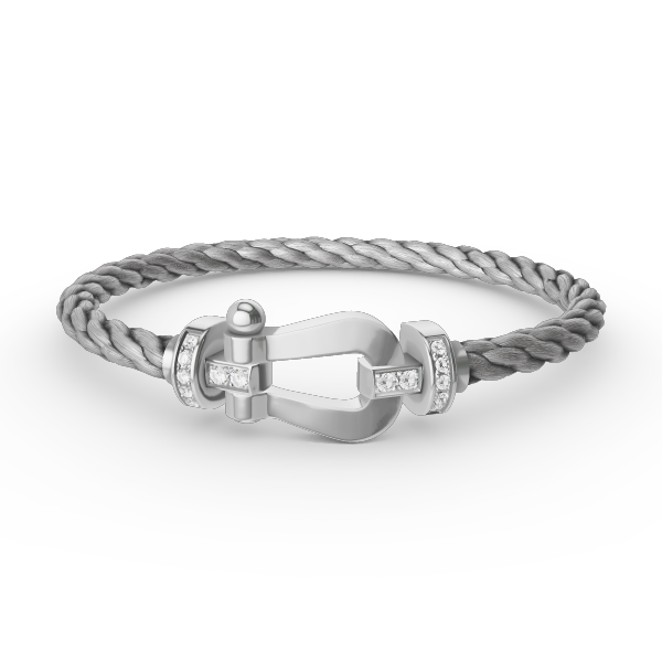 [Angela Jewellery]FORCE LARGE HORSESHOE HALF DIAMOND BRACELET SILVER