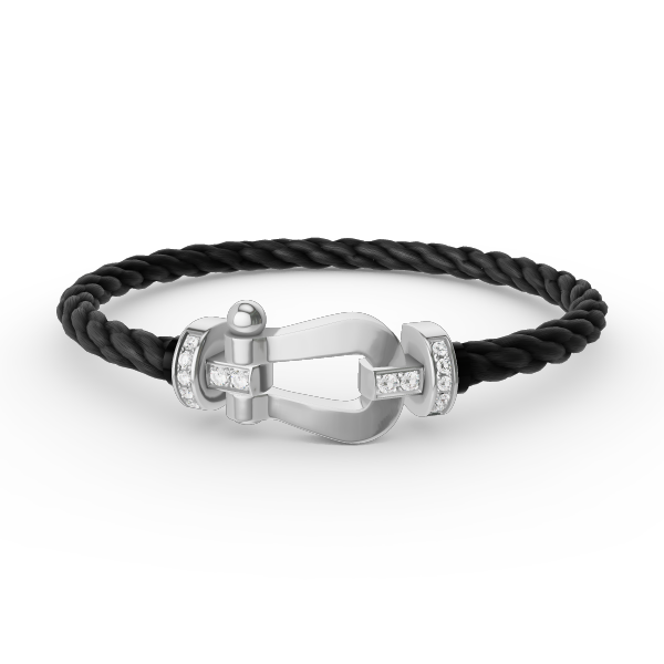 [Angela Jewellery]FORCE LARGE HORSESHOE HALF DIAMOND BRACELET SILVER