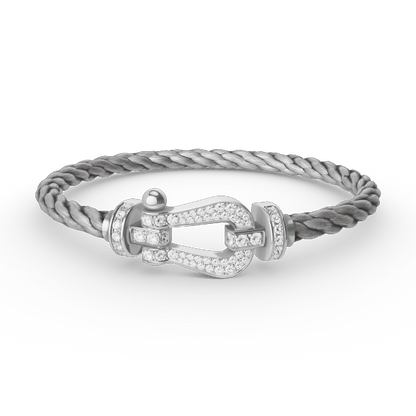 [Angela Jewellery]FORCE LARGE HORSESHOE FULL DIAMOND BRACELET SILVER