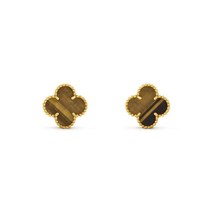 [Angela Jewellery]CLOVER MEDIUM 1 MOTIFS TIGER EYE EARRINGS