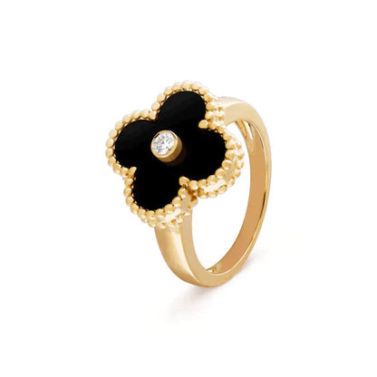 [Angela Jewellery]CLOVER ONYX RING GOLD DIAMOND